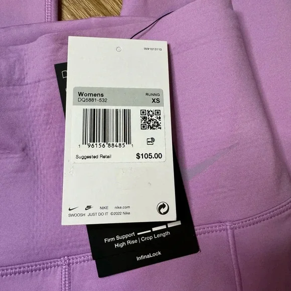 Women Nike Dri-Fit Firm-Support High-Waisted Cropped Leggings Purple - Picture 4 of 4